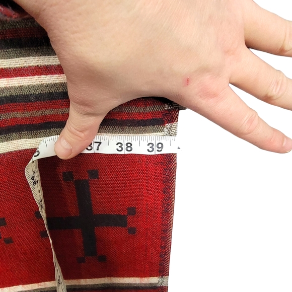 Oversized Vintage Wool Feel Serape Style Soth Wesern Vibes Wrap Scarf - Picture 8 of 9